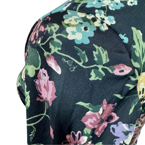 Rouje Paris Sade Wrap Top in Jardin D'Atomne Noir 34/US2 - Picture 7 of 12